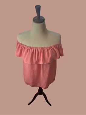🌸 Nine West Off-Shoulder Blouse | Size Large | Coral Pink 🌸